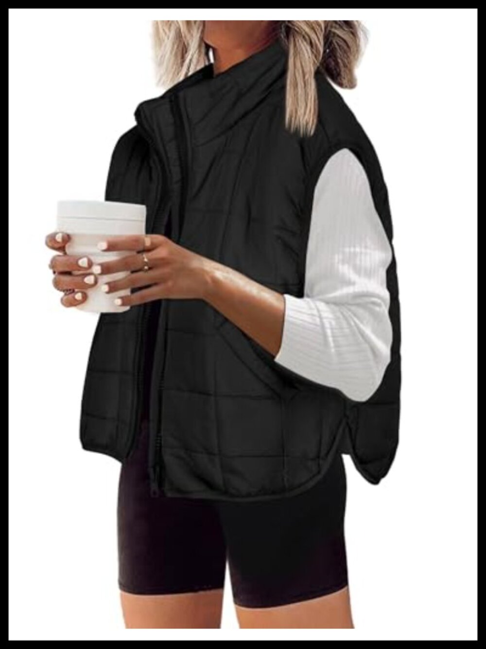 Zeagoo Womens Puffer Vest Sleeveless Zip Up Quilted Outerwear